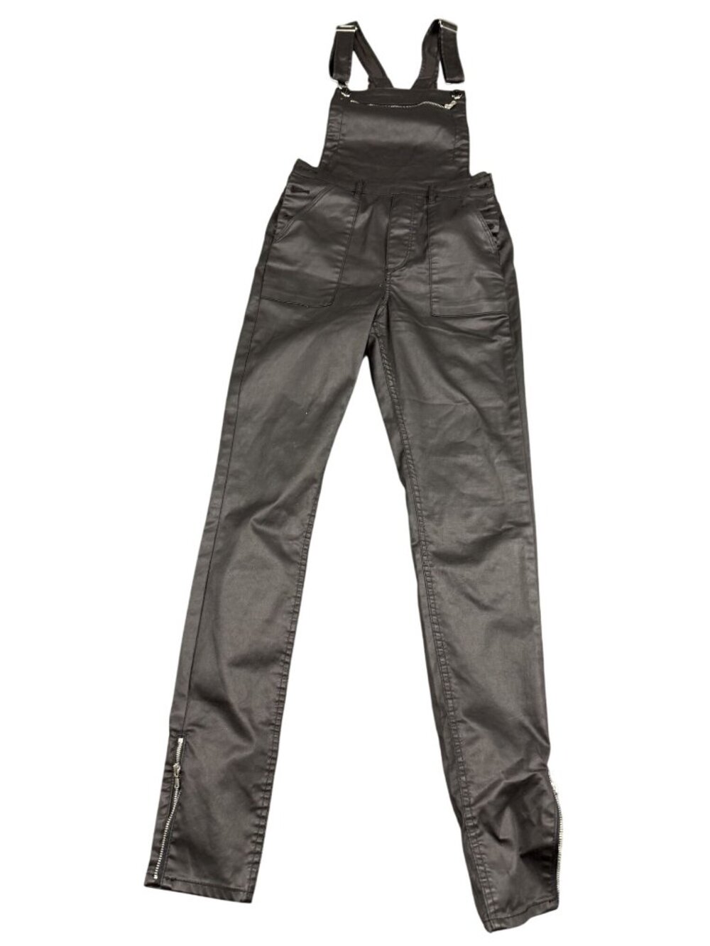 H&M Womens Black Denim Overalls Adjustable Straps Size US 6